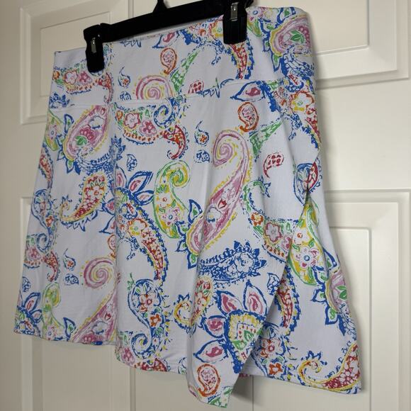 IBKUL Sharon Faux Wrap Skort White Multi Size Small Golf Tennis Skirt Women - Picture 2 of 5